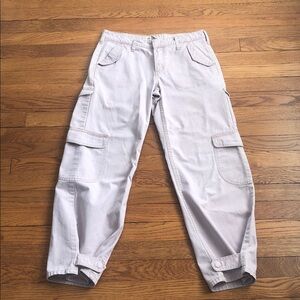 Barrel Leg Wide Leg Cargo Low Rise Jeans by JILL STUART Size 6 Tan